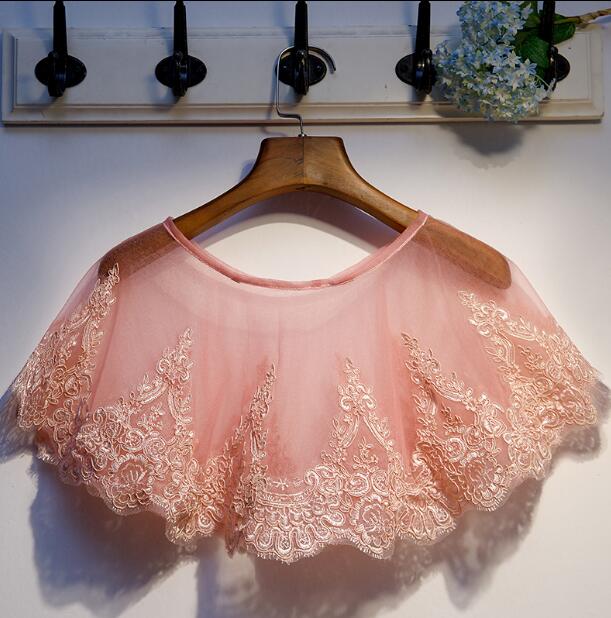 Embroidery Pashmina - Pashmina de malla rosa con bordado