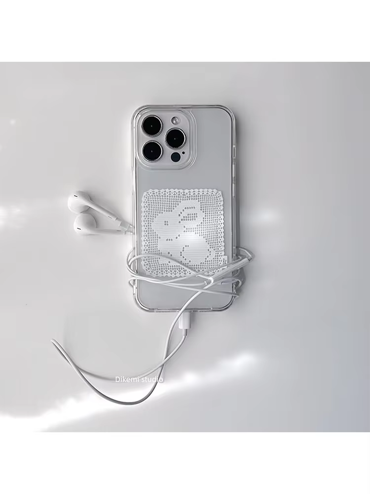 Embroidery White - Funda de Teléfono Coreana con Diseño
