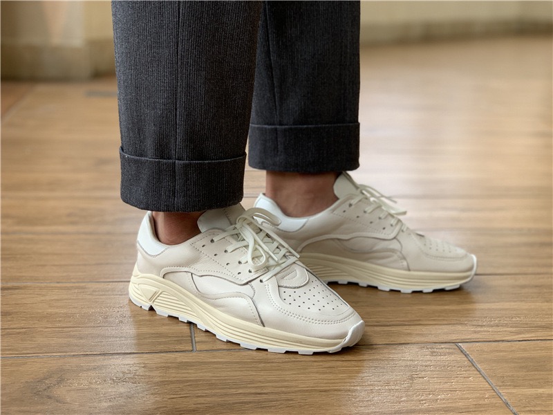Embroidery White - Zapatos informales con cordones y punta