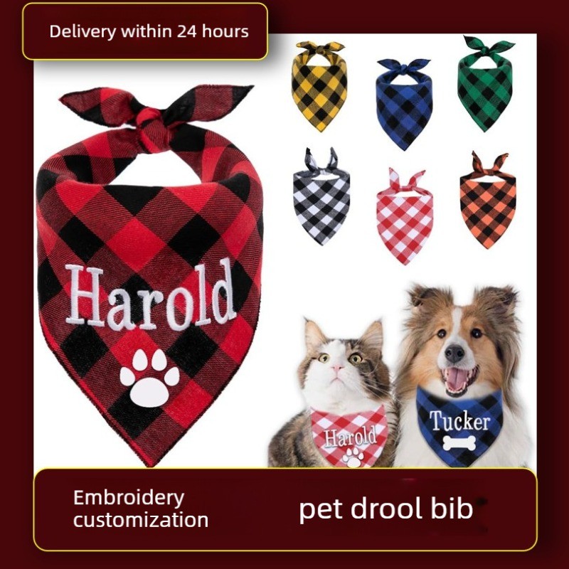 Embroidery Pashmina - Pañuelo para perro con nombre bordado,