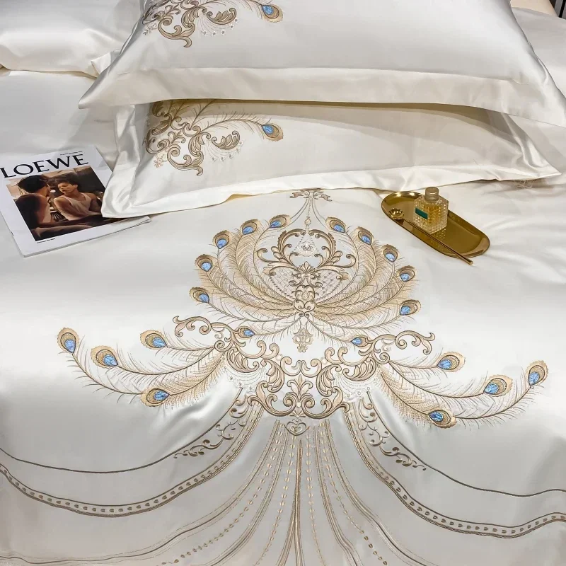 Juego de cama de algodón egipc - Embroidery Pashmina reseña y precio