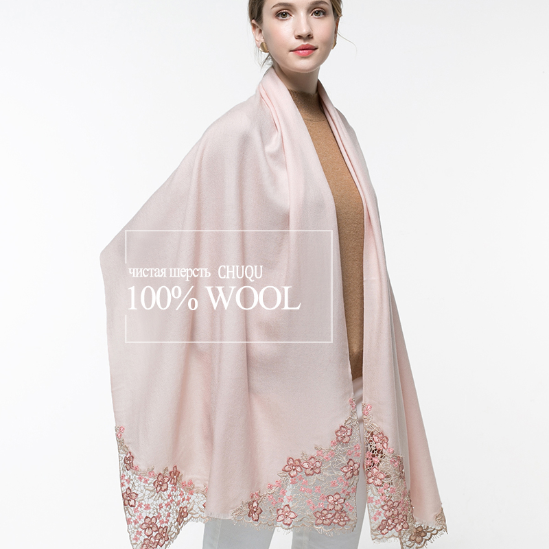 Bufanda de lana rosa auténtica - Embroidery Pashmina reseña y precio