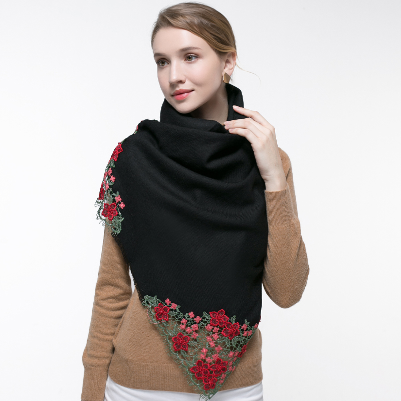 Bufanda de lana rosa auténtica - Embroidery Pashmina reseña y precio