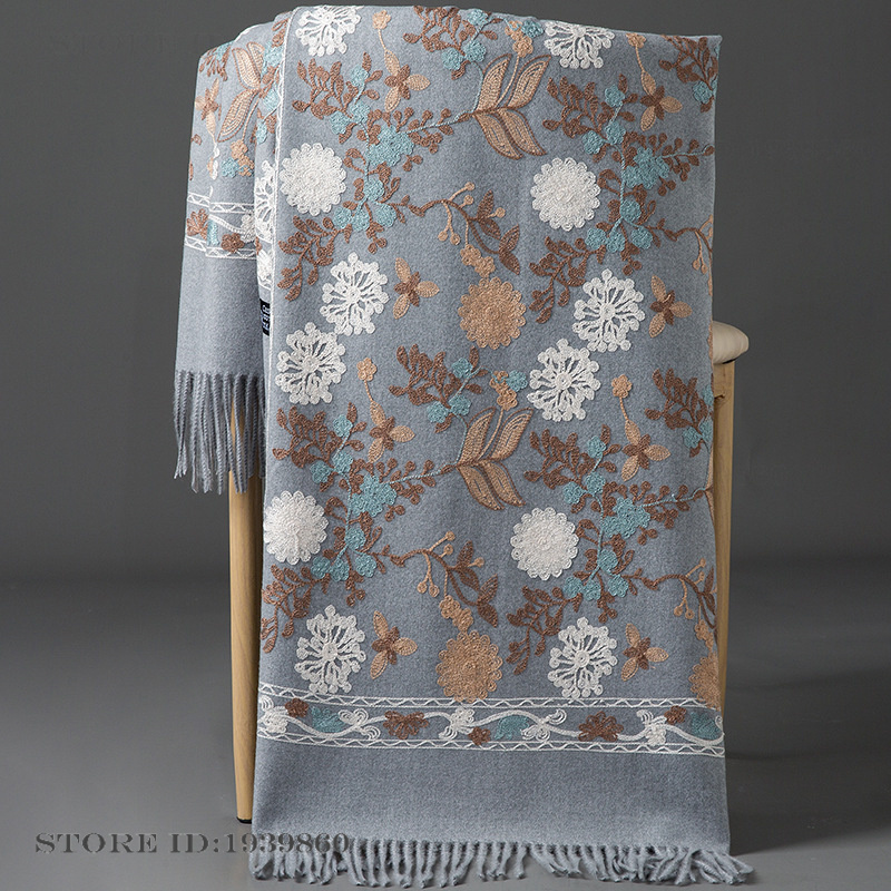Bufanda de cachemira para muje - Embroidery Pashmina reseña y precio