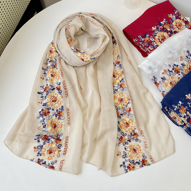 2025 nueva bufanda Hijab de al - Embroidery Pashmina reseña y precio