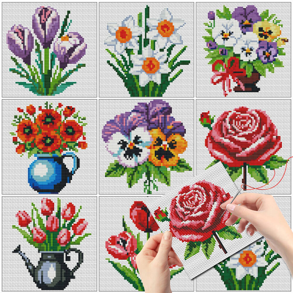 Evershine - Juego de 8 Mini Li - Embroidery Design Patterns Flowers reseña y precio