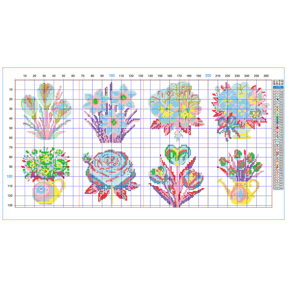 Evershine - Juego de 8 Mini Li - Embroidery Design Patterns Flowers reseña y precio