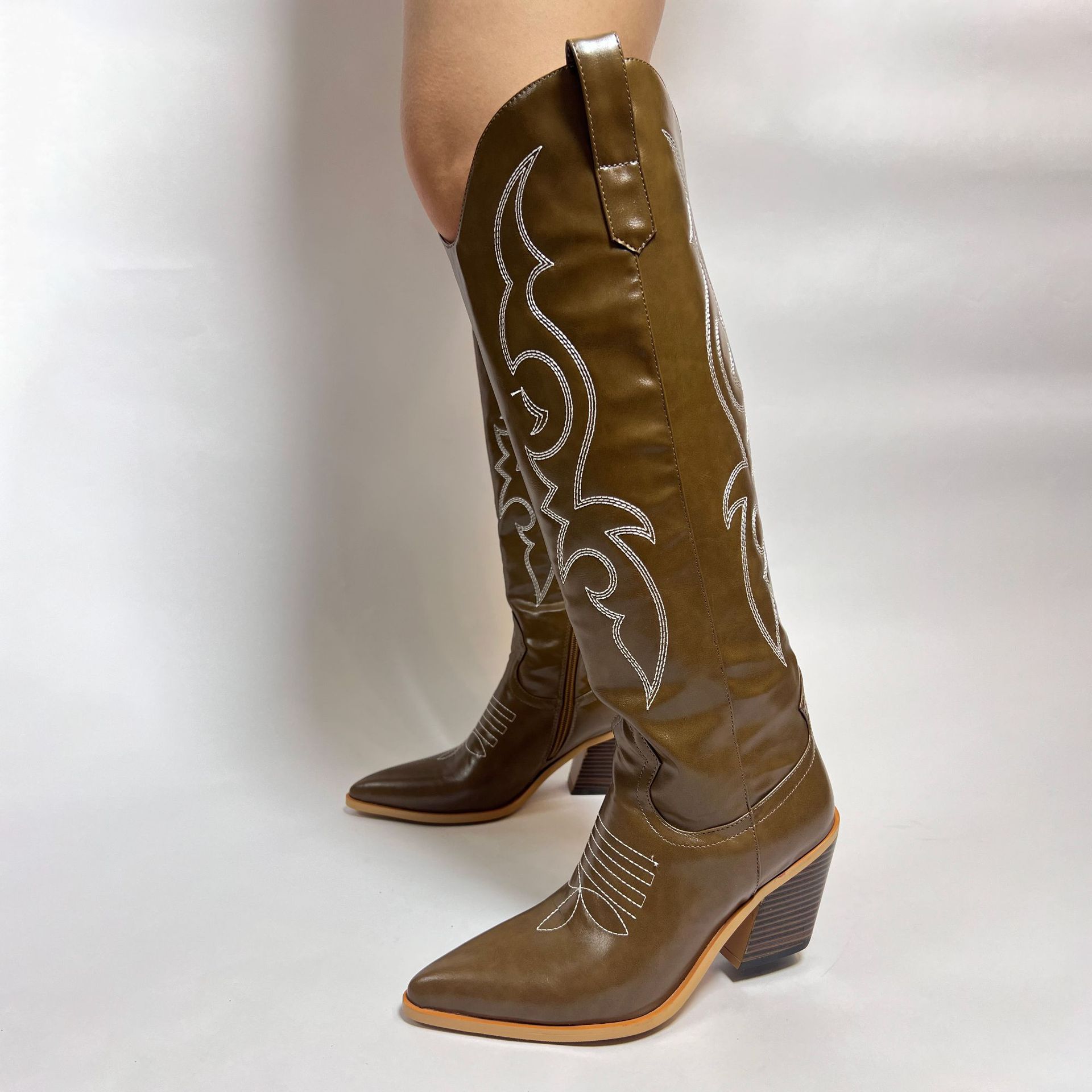 Botas hasta la rodilla de vaqu - Embroidery White reseña y precio